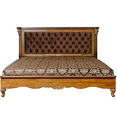 Фото - Кровать двойная «Альба», массив дуба, Слоновая кость с золочением, 2000x1800 мм, 2145х2000х1170