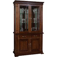 Фото - Шкаф комбинированный 2д «Верди Классик» П1.0487.0.19, массив дуба, Черешня с золочением