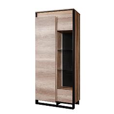 Фото - Шкаф с витриной «Каньон Лофт» П3.0561.0.20/40-01, ЛДСП, Дуб Каньон+чёрный