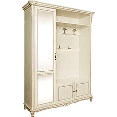 Фото - Шкаф комбинированный 3д «Алези» П1.350.3.11/П1.350.3.11-01 (П540.01з/П540.01з-01), массив дуба, Слоновая кость с золочением