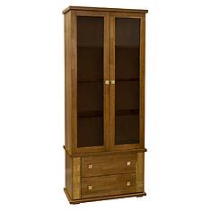 Фото - Шкаф с витриной «Тунис» П6.343.0.22 (П343.22Ш), ДСП+шпон, дуб рустикаль с золочением