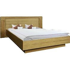 Фото - Кровать двуспальная «Хедмарк» с широким изголовьем, ДСП+шпон, Дуб натуральный, 2000x1600 мм, 2073х2169х970