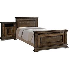 Фото - Кровать одинарная «Верди Классик» с высоким изножьем П3.0487.1.04, массив дуба, Венге, без механизма, 2000x800 мм, 2187×974×851