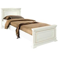 Фото - Кровать одинарная «Верди Классик» с высоким изножьем П3.0487.1.05, массив дуба, Слоновая кость с золочением, с механизмом, 2000x800 мм, 2187×974×851