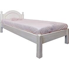 Фото - Кровать одинарная 1-09 «Лотос» БМ2.701.1.13, массив сосны, Брашированный крем, 2000x900 мм, 2100х985х860