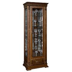 Фото - Шкаф-витрина «Верди Классик» П1.0487.0.11, массив дуба, Черешня с золочением