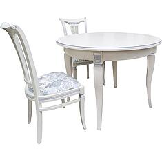 Фото - Стол обеденный  «Валенсия Классик» П3.0589.4.12, МДФ+шпон, Античная темпера с серебром