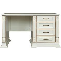 Фото - Стол письменный «Верди Классик» П3.0487.2.09, массив дуба, Слоновая кость с золочением