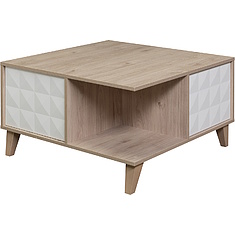 Фото - Стол журнальный «Тринити» П6.114.0.07, ЛДСП+МДФ, Ваниль + Гикори Кингстон