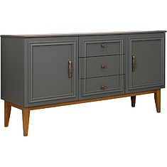 Фото - Тумба «Дольче» П3.597.0.03, МДФ, крашеная, Базальт + Дуб рустикаль