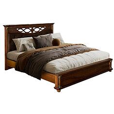 Фото - Кровать двойная «Валенсия Д Классик» с мягким изголовьем, массив дуба, Античная бронза, 2000x1800 мм, 2131х1994х1031