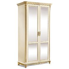 Фото - Шкаф для одежды 2д «Алези» П1.350.1.02 (П349.10/1), массив дуба, Слоновая кость с золочением