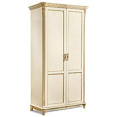 Фото - Шкаф для одежды 2д «Алези» П1.350.1.01 (П349.10), массив дуба, Слоновая кость с золочением