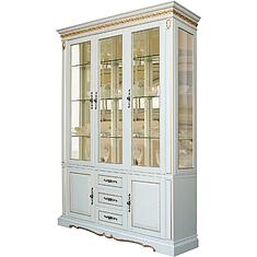 Фото - Шкаф комбинированный «Милана 3С» П4.265.2.14(396.14), массив дуба, Слоновая кость с золочением