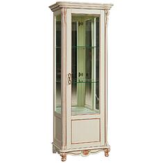 Фото - Шкаф-витрина «Алези» П1.350.0.08 (П350.08), ДСП+шпон, Слоновая кость с золочением