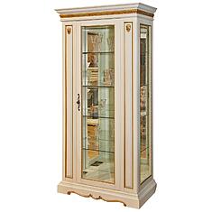 Фото - Шкаф с витриной «Милана 8» П4.265.0.08(265.08), массив дуба, Слоновая кость с золочением