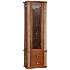 Фото - Шкаф с витриной «Тунис» П6.343.0.19-01 (П343.19Ш), массив дуба, Медовый с золочением