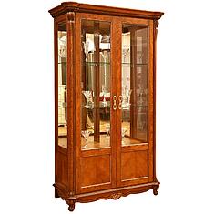 Фото - Шкаф с витриной «Алези» П1.350.0.19 (П350.19), массив дуба, Античная бронза