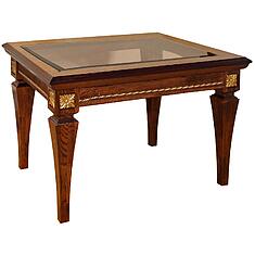 Фото - Стол журнальный «Милана 26» П4.265.0.20(366.05), МДФ+шпон, Черешня с золочением