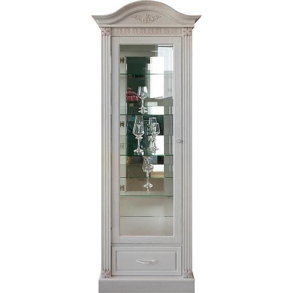 Шкаф-витрина «Изабелла 2593» БМ820, Материал: массив дуба, Цвет: Розовый пепел