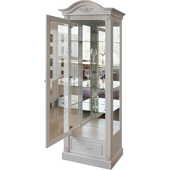 Шкаф-витрина «Изабелла 2593» БМ820, Материал: массив дуба, Цвет: Розовый пепел