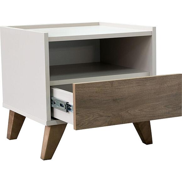 Тумба прикроватная «Денвер» П6.639.1.04, Материал: ЛДСП, Цвет: Дуб Канзас + Капучино