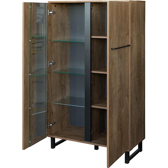 Шкаф с витриной 2д «Форте Лофт» П3.0583.0.09, Основной материал: ЛДСП, Цвет: Дуб Канзас