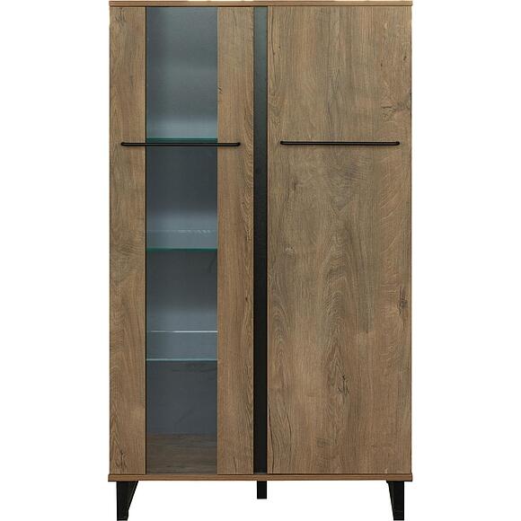 Шкаф с витриной 2д «Форте Лофт» П3.0583.0.09, Основной материал: ЛДСП, Цвет: Дуб Канзас